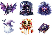 Spooky Purple Halloween Clipart Bund, an Illustration by DreamArtGraphic (Thumbnail 3 of 5)