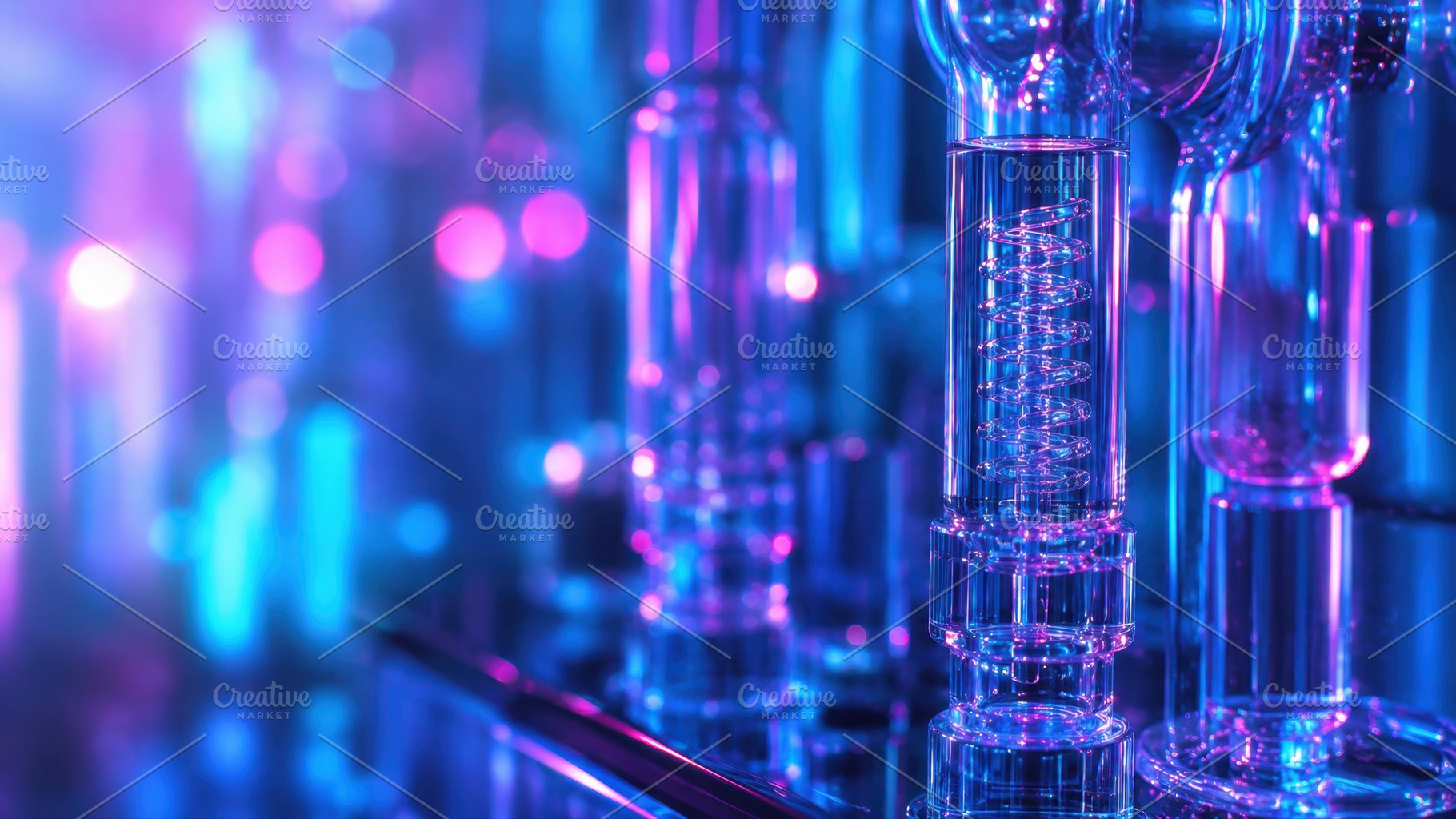 Colorful glass tubes in a lab setup, a Photo by Beautiful things
