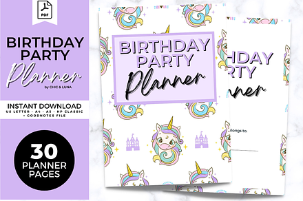 Birthday Party Planner - Printable, a Stationery Template by Jennifer Magri Templates