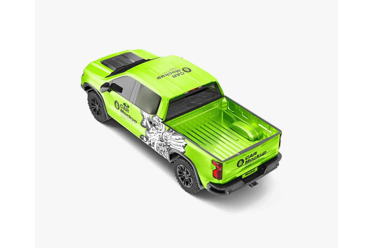Pickup Truck Mockup, a Product Mockup by OneVectorStock (Photo 3 of 16)