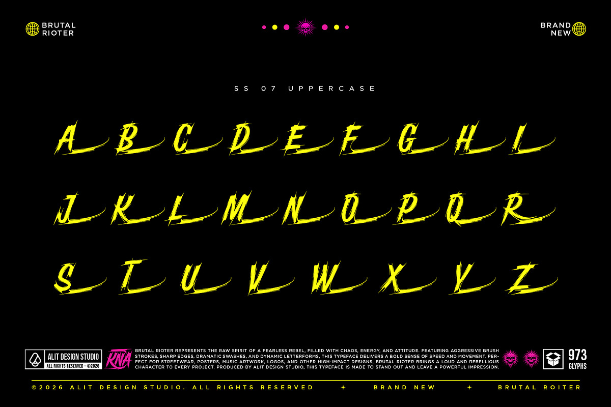 Brutal Rioter Typeface, a Script Font by alit design (Photo 16 of 20)