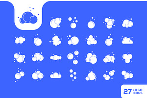bubble foam set collection icon, a Solid Icon by devastd