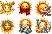 Cute Autumn Sun Clipart, an Illustration by Designking (Thumbnail 3 of 4)
