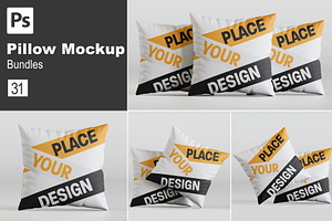 Square pillow mockup bundles