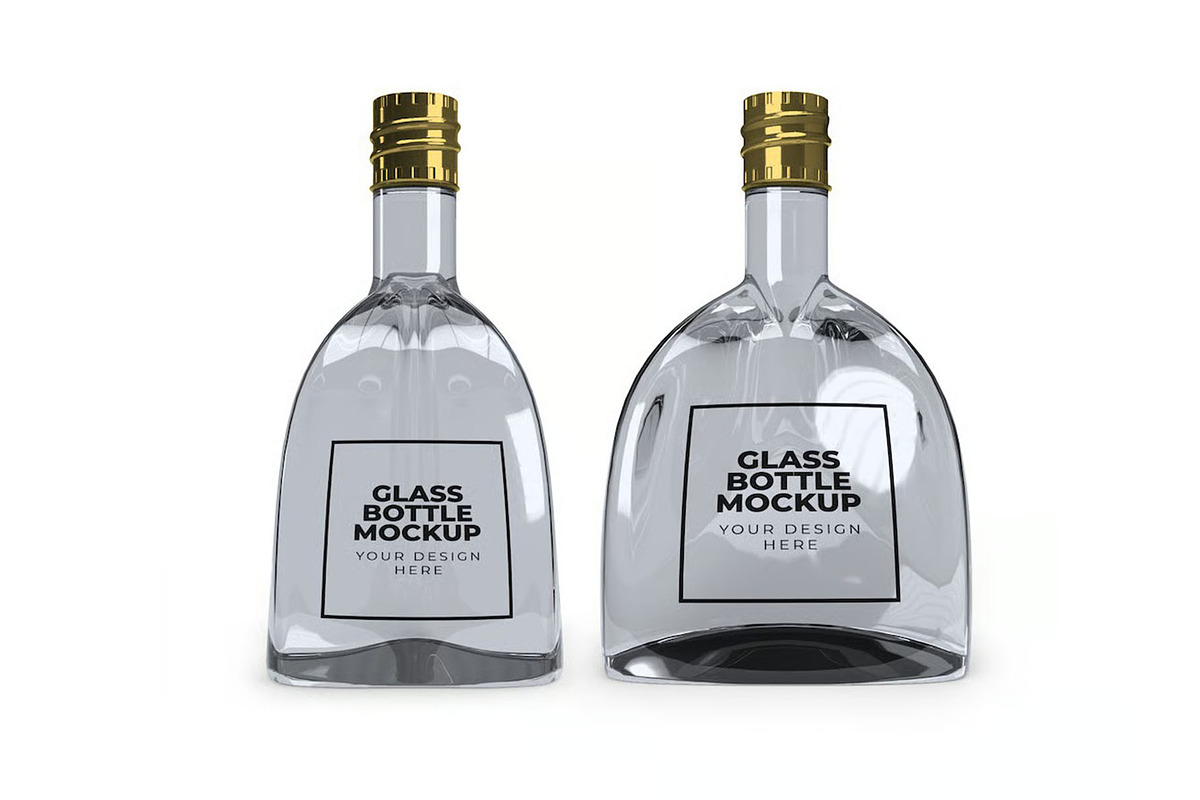 Curved Glass Bottle Mockup Set, a Household Mockup by DesignRushMarket (Photo 6 of 11)