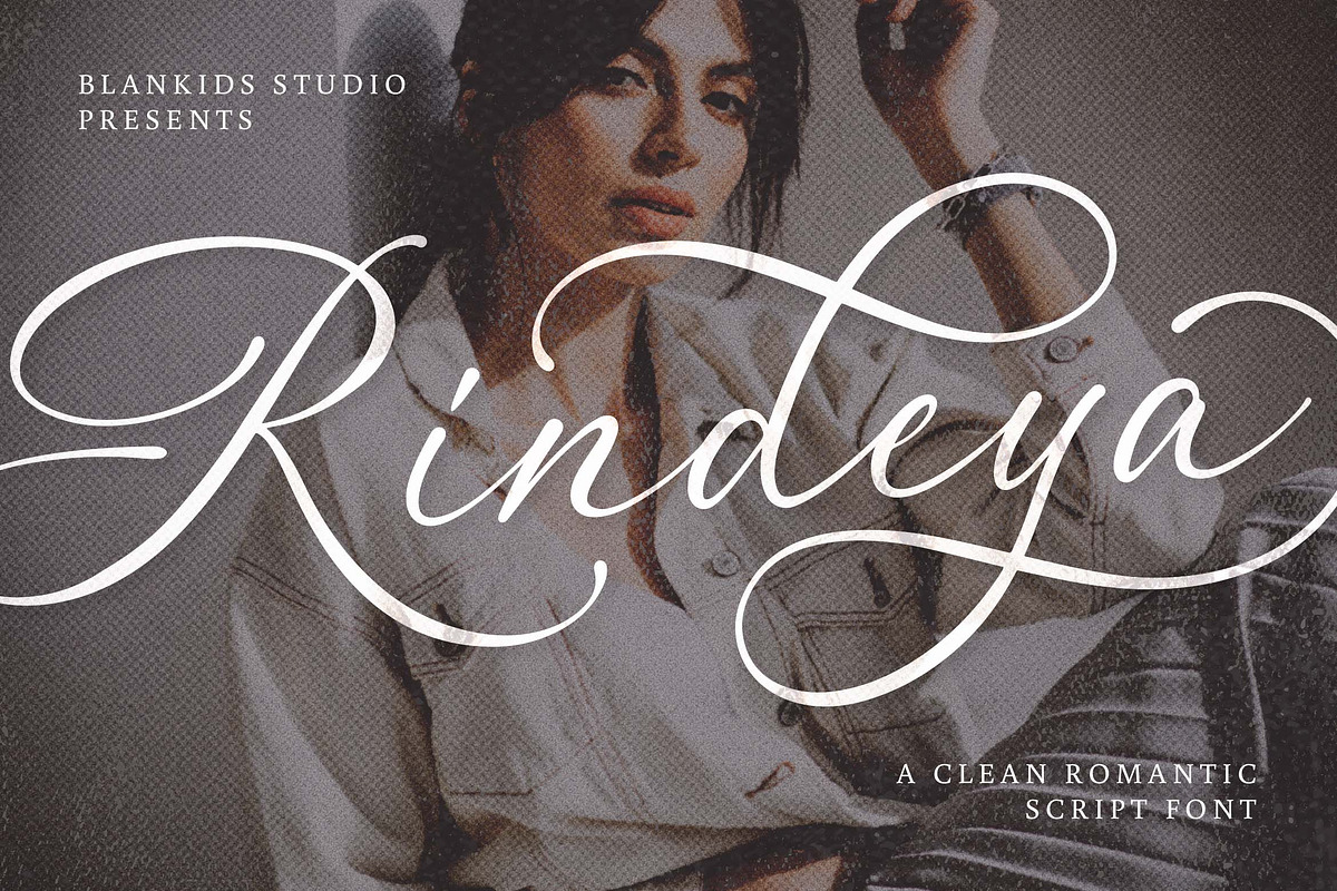 Rindeya a Clean Romantic Script Font, a Script Font by Blankids Studio (Photo 1 of 9)
