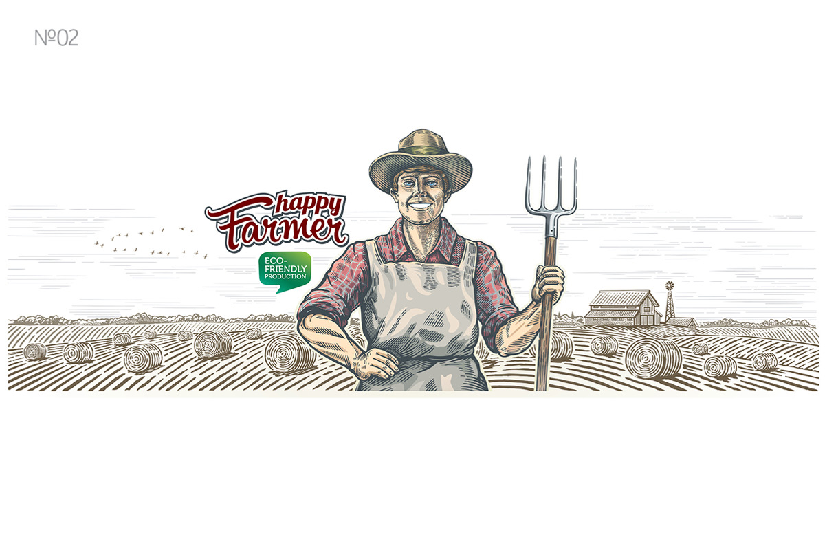 Happy Farmer, a Work Illustration by Countryside life (Photo 3 of 16)