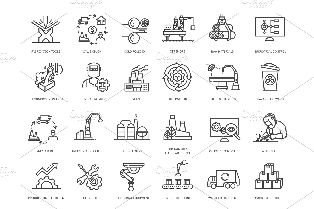 Manufacturing and Industrial Icons, an Outline Icon by Tettygreen (Photo 2 of 2)
