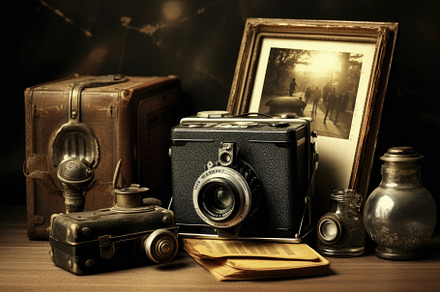 Vintage camera, photo frames and oth, a Photo by Iftikhar Alam