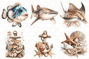 Watercolor Ocean Animals Clipart, an Illustration by Black Bird Studio (Thumbnail 5 of 5)