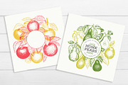 Apple & Pear Vector Collection, a Food Illustration by Lubov Illustrations Shop (Thumbnail 3 of 4)