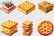Cracker Watercolor Clipart, an Illustration by Black Bird Studio (Thumbnail 4 of 6)