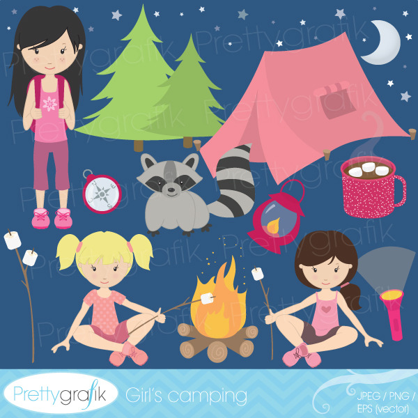 camping clipart commercial use, an Illustration by Prettygrafik Design