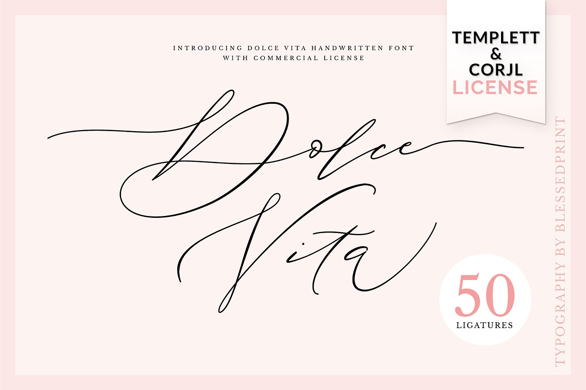 DolceVita - templett & corjl license, a Script Font by Blessed Print (Photo 1 of 13)