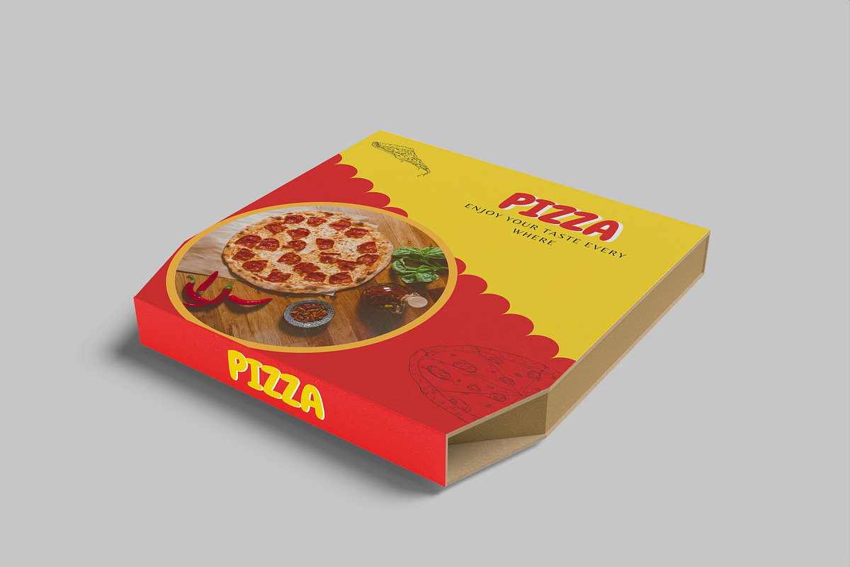Pizza Box Mockup, a Merchandise Mockup by rahmatmoscae (Photo 4 of 6)