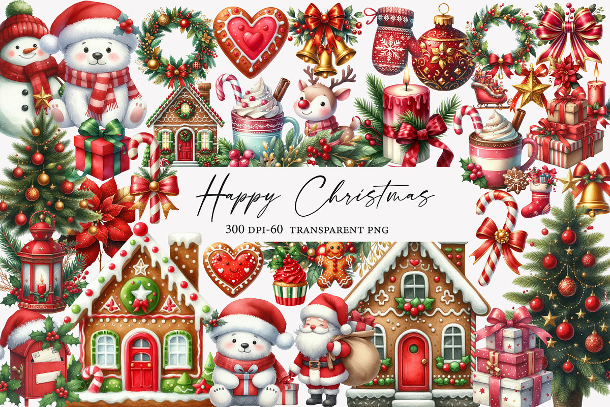Happy Holidays Christmas Clipart, an Illustration by Designworld (Photo 1 of 6)