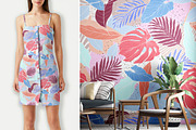 Modern Pastel Tropical Leaves Print, a Pattern Graphic by Gullenda (Thumbnail 4 of 6)