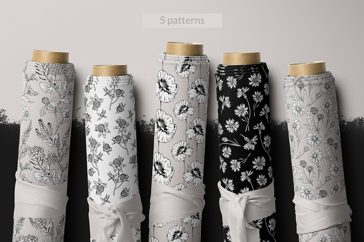 Flowers Line Art. Floral Clipart, a Decorative Illustration by ilonitta (Photo 7 of 11)