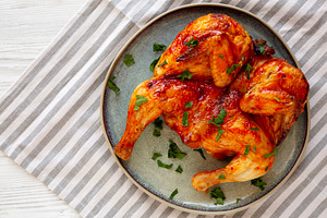 Healthy Homemade Spatchcocked Grilled Piri-Piri Chicken with Par, a Food & Drink Photo by LiudmylaChuhunova