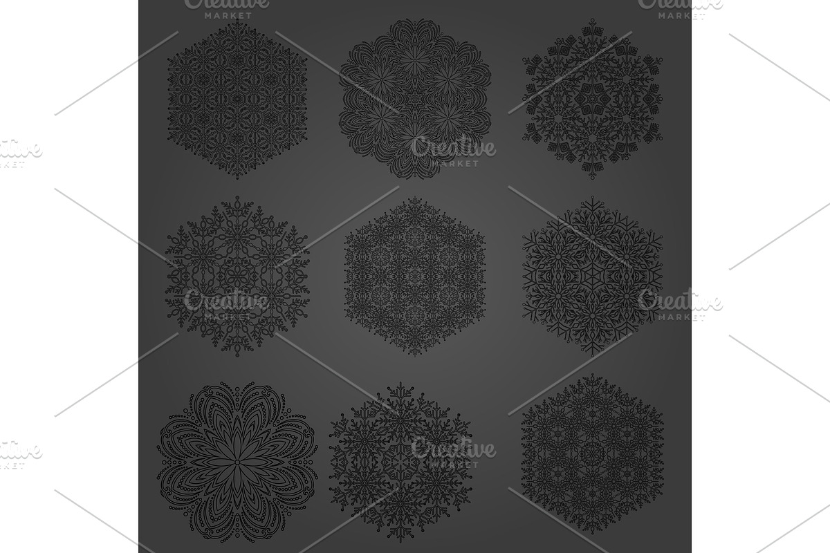 Set of Vector Snowflakes, a Decorative Illustration by FineArtStudio (Photo 1 of 3)