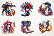 Patriotic Cowgirl Sublimation, an Illustration by RobertsArt (Thumbnail 7 of 7)