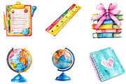 Distressed Back to School Clipart, a Seasonal Illustration by Designking (Thumbnail 4 of 5)