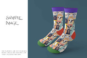 Mid Calf Unisex Socks Mockups, a Household Mockup by mock-ups (Thumbnail 7 of 13)