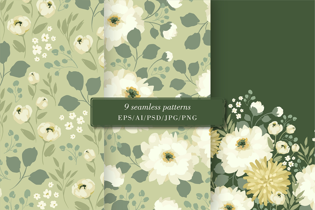 English Garden. Seamless patterns, a Pattern Graphic by Nadia Grapes (Photo 3 of 7)