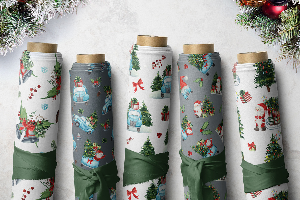 Watercolor Christmas trucks, an Object Graphic by Ana-Sakuta (Photo 16 of 19)