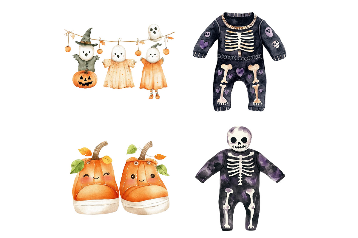 Halloween Baby Shower Clipart Bundle, a Seasonal Illustration by CitraGraphics (Photo 6 of 6)