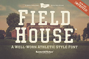 Field House – A Rustic Athletic Font, a Font by Komet & Flicker (Thumbnail 1 of 15)