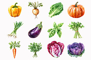 Watercolor Vegetables Clipart, an Illustration by Design Market (Thumbnail 3 of 5)