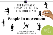 Procreate Brush Stamps - Movement, a Brush Add-On by Gabba Delgado (Thumbnail 1 of 5)