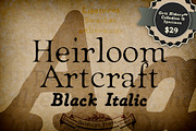 Black Italic Heirloom Artcraft, a Serif Font by Baseline Fonts (Thumbnail 1 of 4)