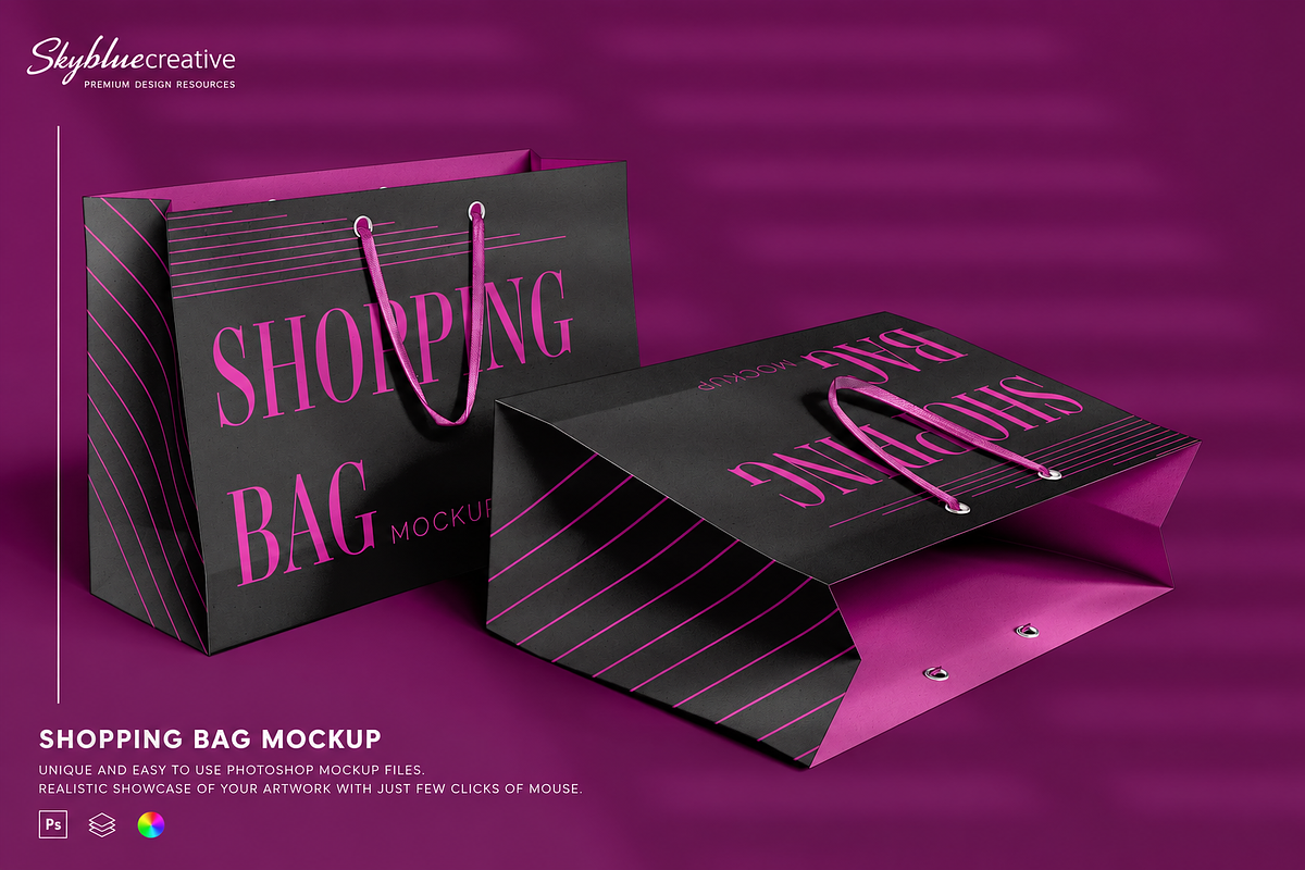 Shopping Bag Mockup, a Packaging Mockup by skybluecreative (Photo 1 of 2)