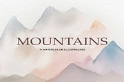 Mountains Watercolor Illustrations, an Illustration by AlineArtStore (Thumbnail 1 of 14)