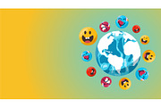 Emoji day background set, a Decorative Illustration by foxndeer (Thumbnail 4 of 4)