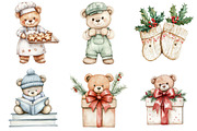 Christmas Teddy Bear Clipart, a Seasonal Illustration by CitraGraphics (Thumbnail 2 of 5)