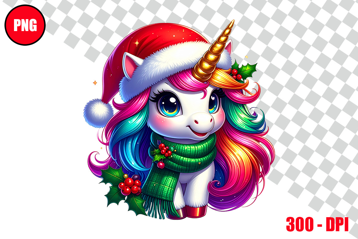 Christmas Unicorn Clipart Bundle, an Animal Illustration by taramija (Photo 22 of 26)