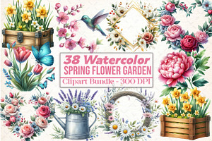 Spring Flower Garden Sublimation, an Illustration by DreamCafeArt