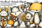 Cute Woodland Animals Clipart, a Seasonal Illustration by OK Design (Thumbnail 1 of 6)