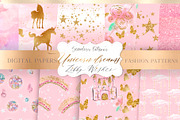 Unicorn patterns in Pink, a Pattern Graphic by Libby Wishes (Thumbnail 1 of 10)