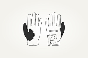 golf gloves equipment line art icon, an Object Illustration by Blazybone