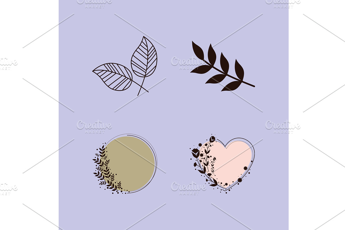 wreaths leaves branches, an Illustration by studiogstock