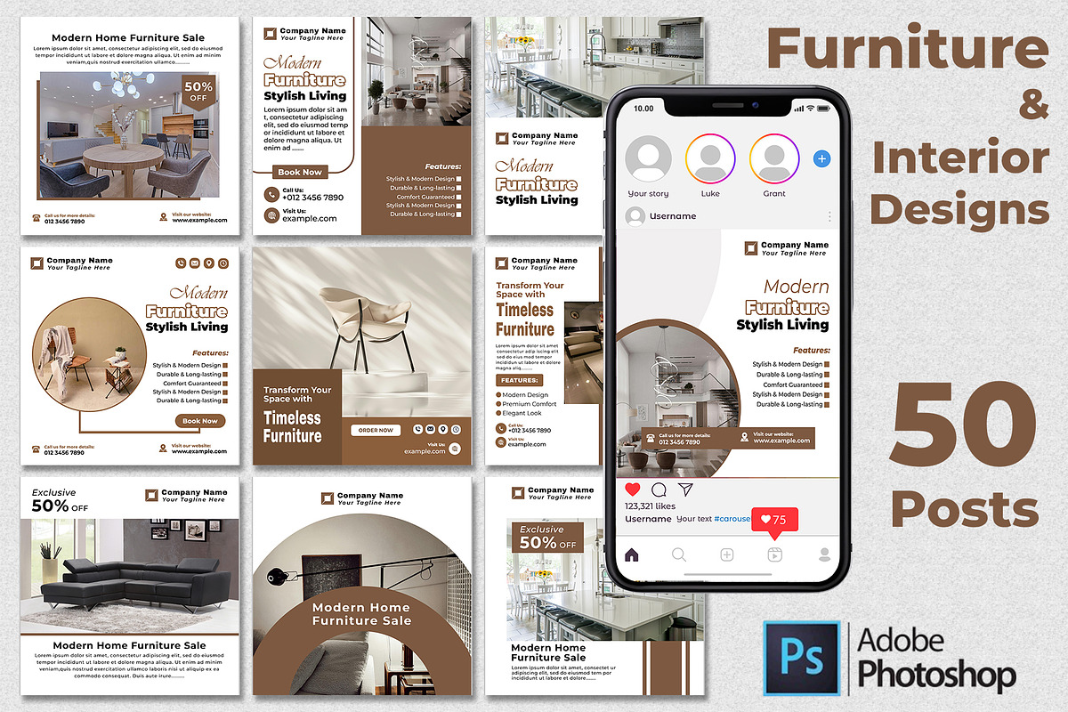 Furniture | 50 Posts | Insgram Posts, a Social Media Template by Mohammad Sarfaraz (Photo 1 of 7)