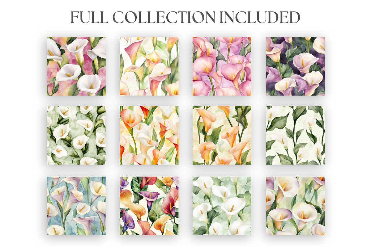 Calla Lilly Seamless Patterns, a Pattern Graphic by Artful Assets Boutique (Photo 2 of 4)
