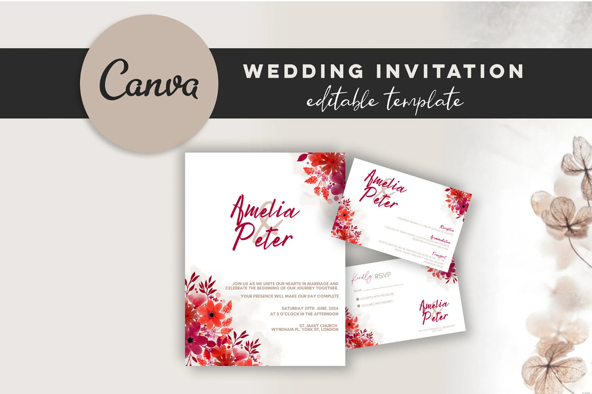 Modern Wedding Invitation, an Invitation Template by Design House (Photo 1 of 8)
