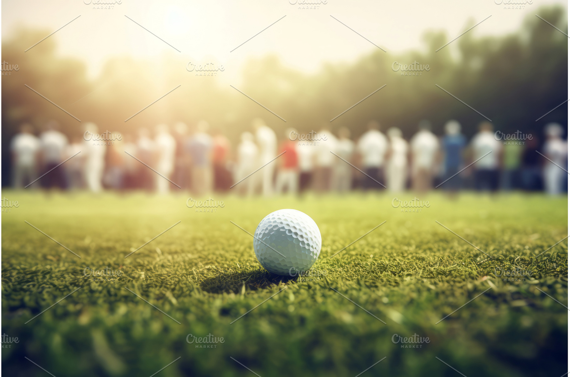 Golf ball green grass crowd, a Nature Photo by Ylivdesign