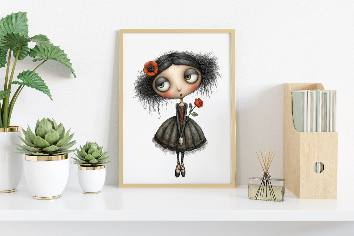 Spooky Quirky Girls Clipart Bundle, an Illustration by Canvas Craft (Photo 6 of 7)