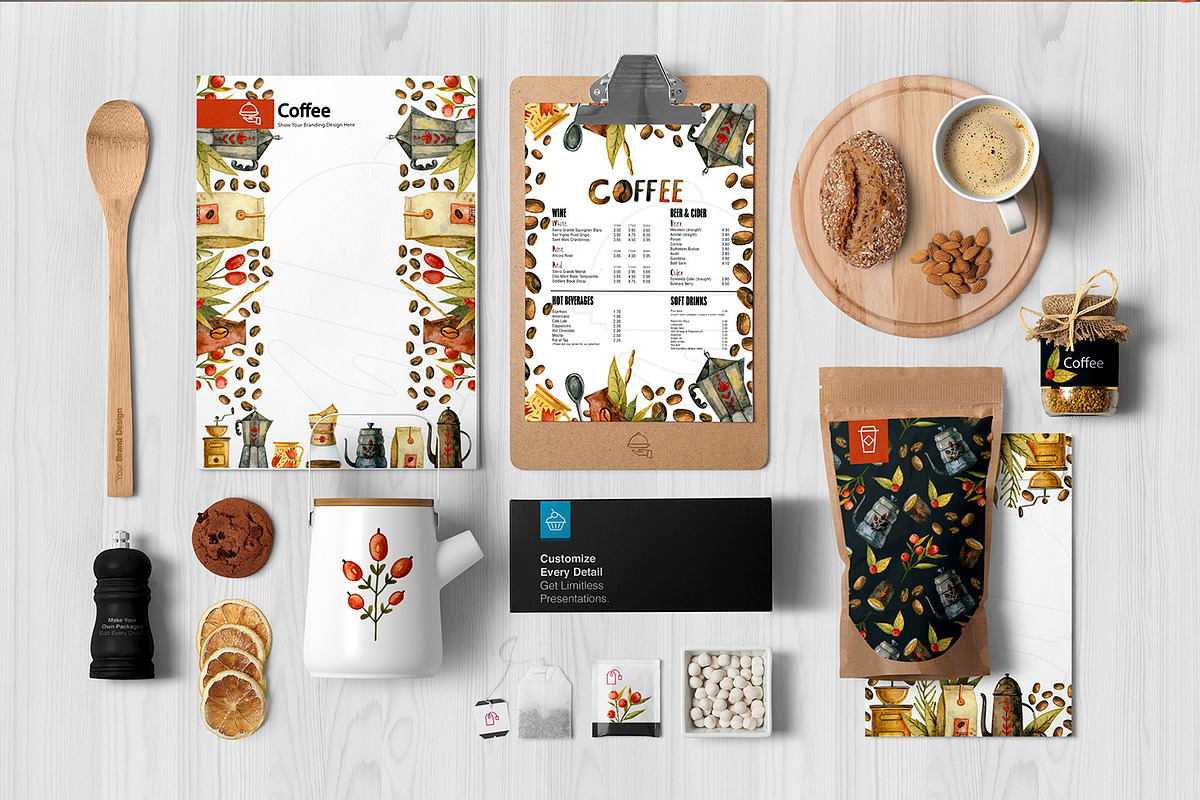 Coffee Illustrations Watercolor, a Texture Illustration by annasokol_ (Photo 2 of 13)